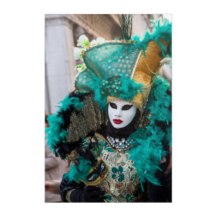 Art Mural En Acrylique Costume de carnaval Turquoise, Venise