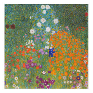 Art Mural En Acrylique Gustav Klimt Fleur Jardin Cottage Nature