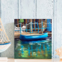 Le Canoë Bleu Acrylique Mur Art