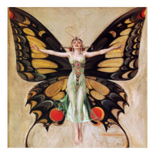 Art Mural En Acrylique Le papillon de métamorphose des filles Flapper 192