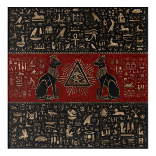 Art Mural En Acrylique Les chats égyptiens et l'oeil d'Horus
