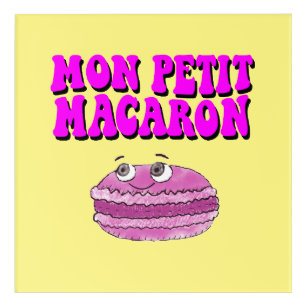 Art Mural En Acrylique Mon Petit Macaron Texte Super rétro