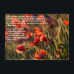 Art Mural En Acrylique Poppies Rouges, En Flandre Fields Poème<br><div class="desc">Cette impression murale a une image de pavots rouges dans un champ et le célèbre poème de guerre In Flanders Fields de John McCrae : En Flandre champs les pavots soufflent Entre les croix, rang sur rangée, Qui marque notre place; et dans le ciel Les larves, encore bravement en train...</div>