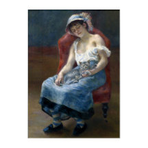 Renoir Dormir Fille Avec Chat Classique