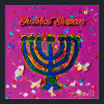 Art Mural En Acrylique Shabbat Shalom<br><div class="desc">Shabbat Shalom menora</div>