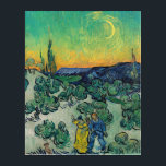 Art Mural En Acrylique Vincent van Gogh - Paysage Lune avec couple<br><div class="desc">Paysage de la Lune / Couple Walking parmi les oliviers dans un paysage montagneux avec Crescent Moon - Vincent van Gogh,  Huile sur toile,  1890</div>