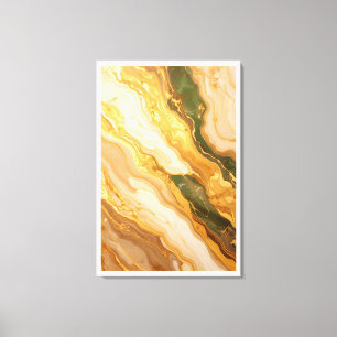 Art mural en marbre vert or luxe sur toile fausse