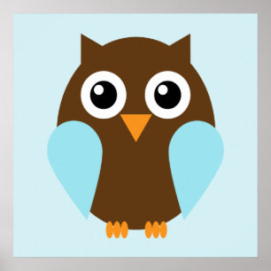 Art mural enfant de hibou dessiné