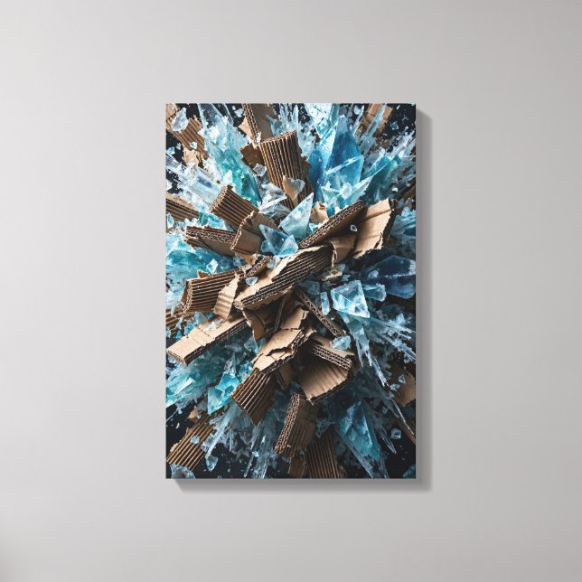 Art mural explosion de glace 3D - Shatt cristal ab (Recto)