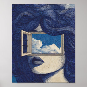 Art mural féminin surréaliste vintage – Femme styl