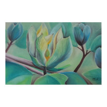 Art mural fleur de magnolia | Affiche botanique |
