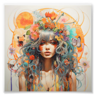 Art mural floral fantastique