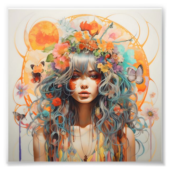 Art mural floral fantastique (Devant)