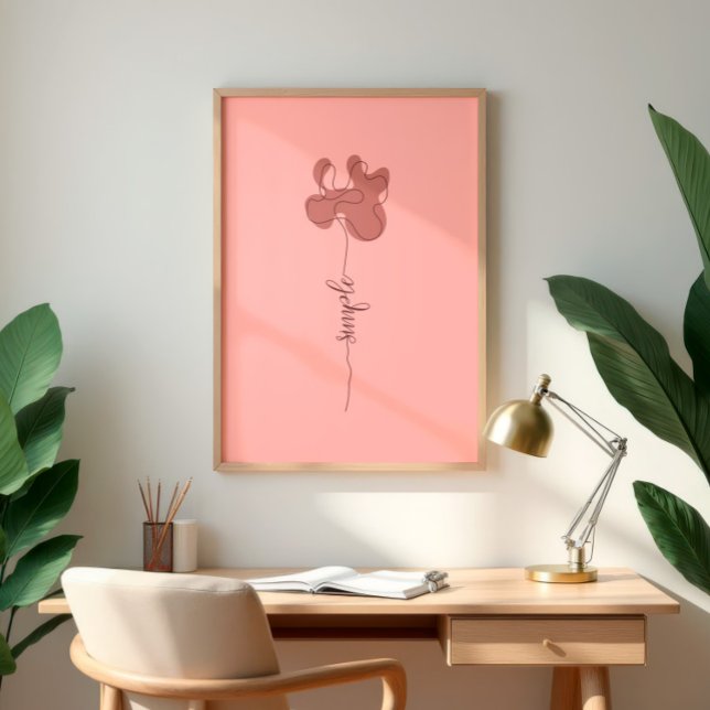 Art mural floral minimaliste simple (Créateur téléchargé)