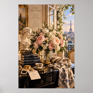 Art mural floral vintage Paris