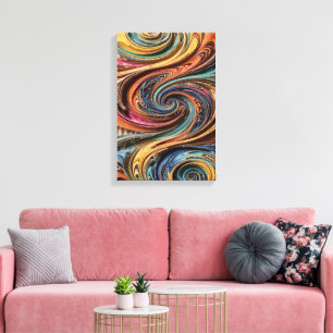 Art mural fluide 3D - Tourbillon de carton ondulé