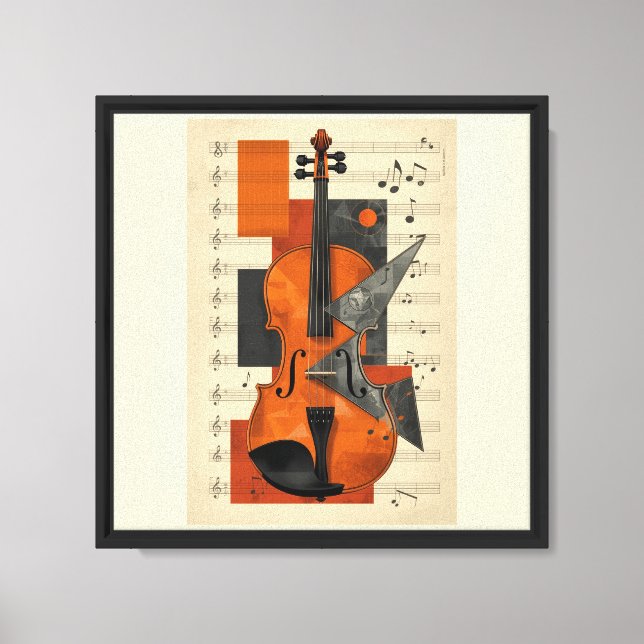 Art mural géométrique abstrait moderne de violon (Recto)