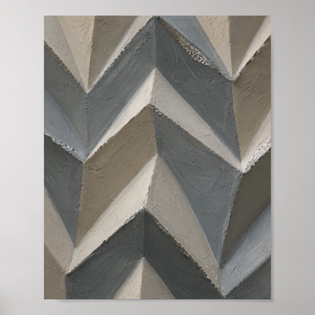 Art mural géométrique moderne | Gris beige neutre  (Devant)