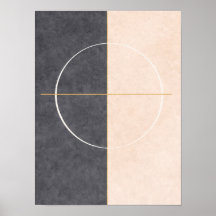 Art mural géométrique scandinave – Beige et gris