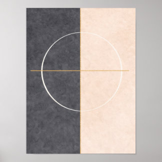 Art mural géométrique scandinave – Beige et gris
