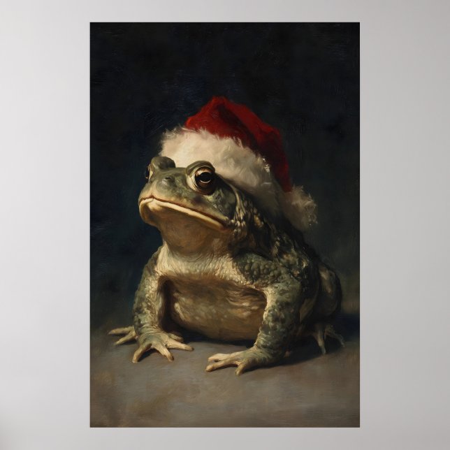 Art mural grenouille de Noël Impression de vacance (Devant)