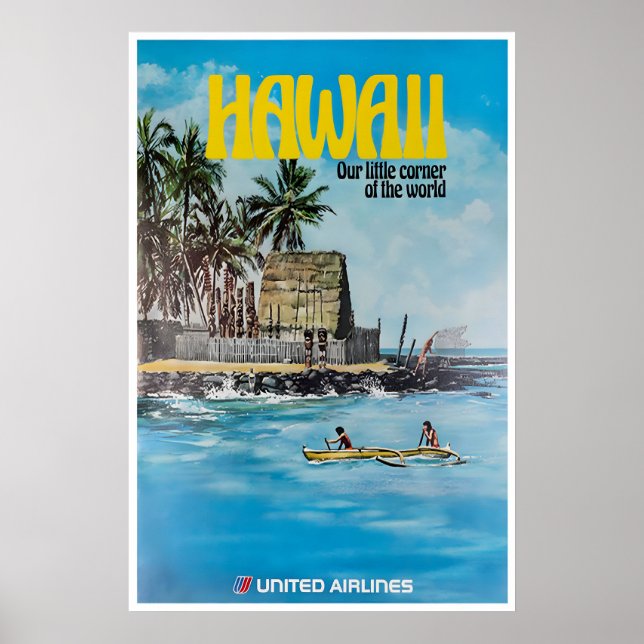 Art mural Hawaï Affiche de voyage rétro (XR3581) (Devant)