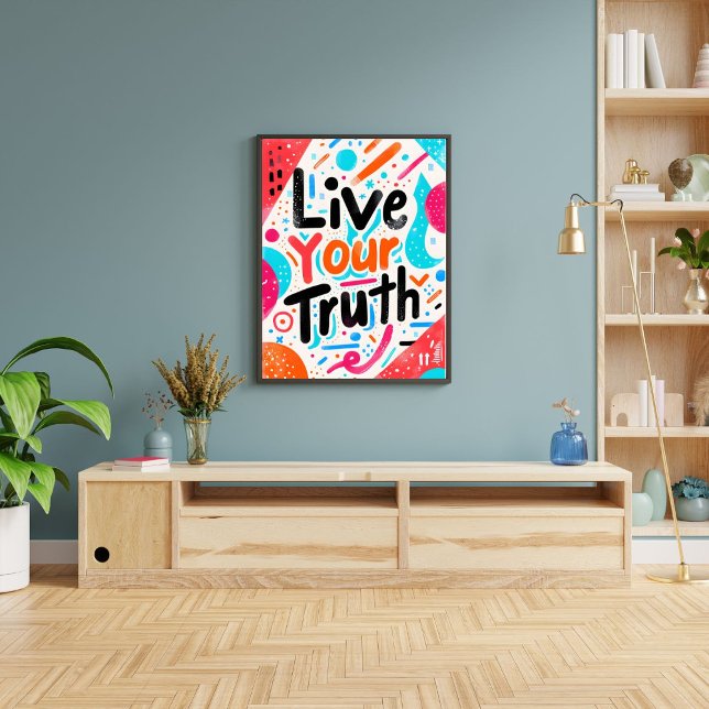 Art mural inspirant et motivant « Vivez votre véri (Créateur téléchargé)