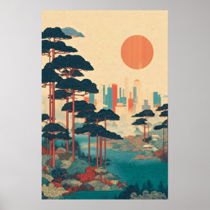 Art mural japonais minimaliste moderne - Contempor