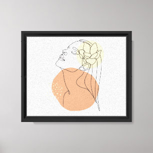 Art mural minimaliste de femme en lignes