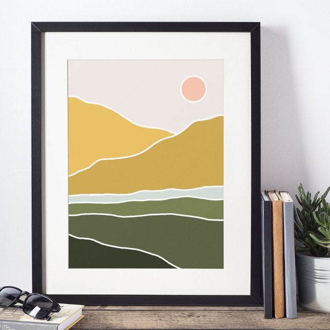 art mural moderne boho impression, Affiche papier  (boho modern wall art Print)