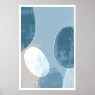 Art mural ovale abstrait, Formes superposées, Subt