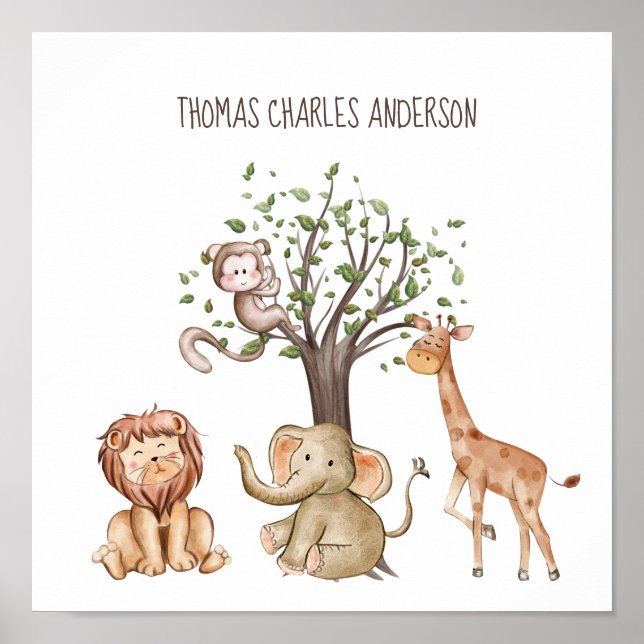 Art mural personnalisé d'animaux de la forêt pour  (Devant)