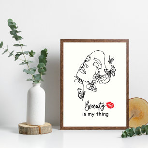 Art mural pour artiste en maquillage, salon de bea