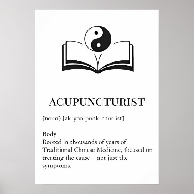 Art mural TCM traditionnel pour acupuncteur (Devant)