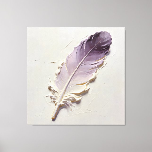 Art mural toile plume violette impression sur toil (Recto)