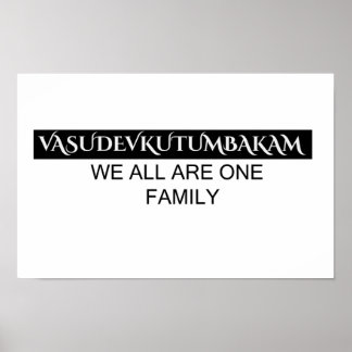 Art mural Vasudevkutumbakam - Affiche de citation 