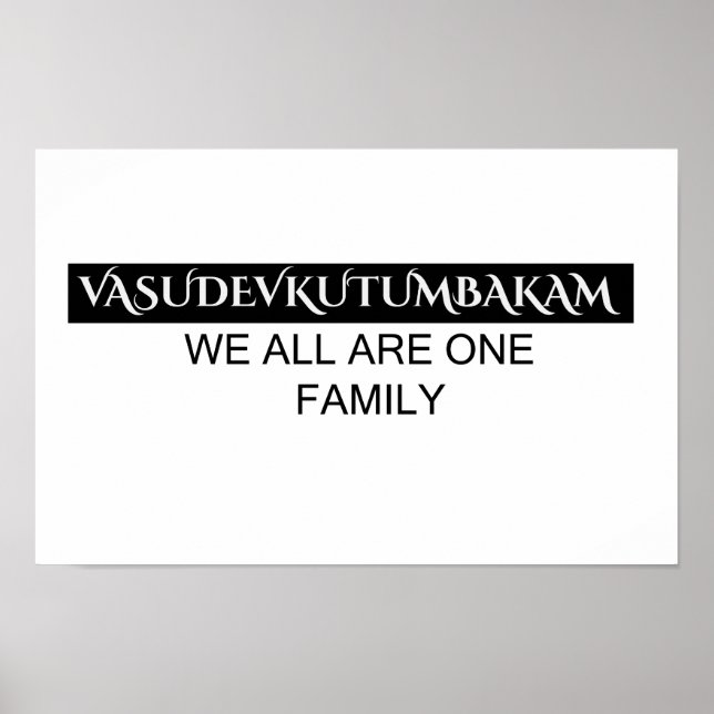 Art mural Vasudevkutumbakam - Affiche de citation  (Devant)