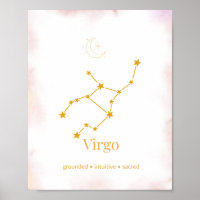 Art mural zodiaque en or Vierge – Constellation cé