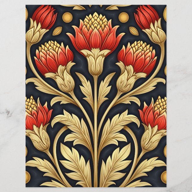 Art Neuveau Fleurs Vintages Scrapbook Junk Journal (Devant)