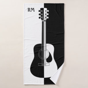 Art noir et blanc personnalisé de guitare