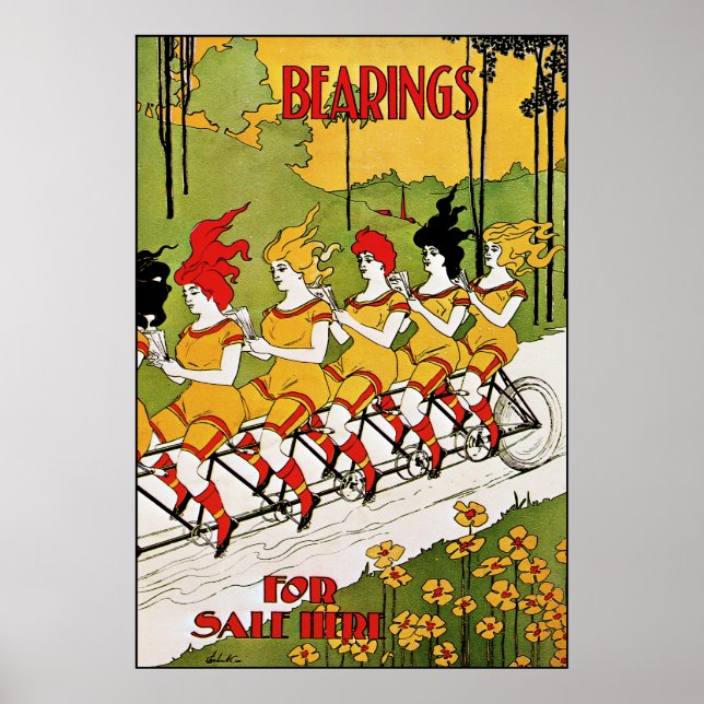 Art Nouveau : Affiche publicitaire Vintage - Roule (Devant)