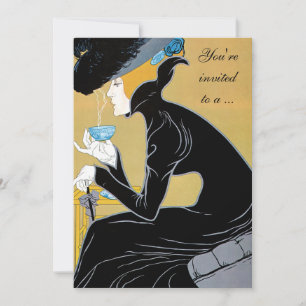 Art Nouveau Afternoon Tea Bridal Show Invitation