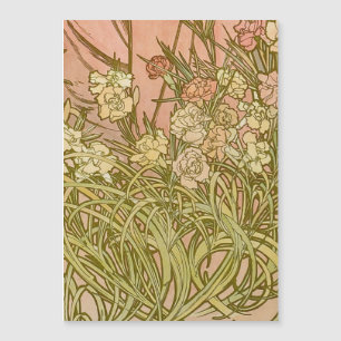 Art Nouveau Alphonse Mucha Fleurs de carnation flo