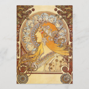 Art Nouveau Alphonse Mucha Zodiac Invitations