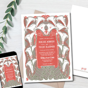 Art Nouveau Calla Lily Élégance Invitation