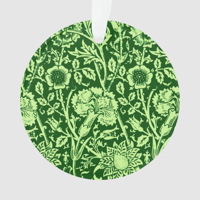 Art Nouveau Carnation Damask, Forest Green (devant)
