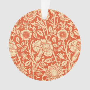 Art Nouveau Carnation Damask, Mandarin Orange