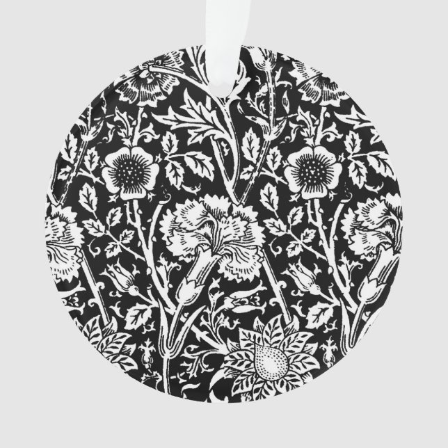 Art nouveau Carnation Damask, noir et blanc (devant)