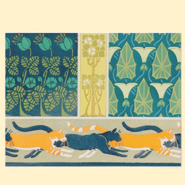 Art Nouveau Cats and Flowers (Créateur téléchargé)