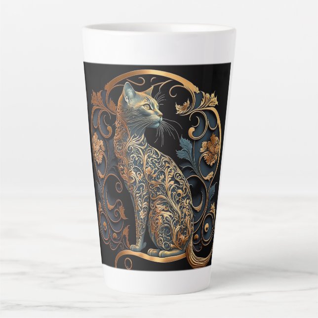 Art Nouveau Chat Latte Mug (Devant)
